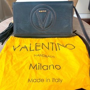 Mario Valentino Black Leather Mini Bag/Crossbody